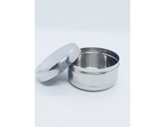Stainless Steel Flat Steel Dabbi/Fridge Container 25 ml (Pack of 10)