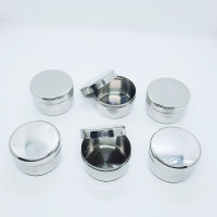Stainless Steel Flat Steel Dabbi/Fridge Container 25 ml (Pack of 10) Stainless Steel Flat Steel Dabbi/Fridge Container 25 ml (Pack of 10)