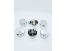 Stainless Steel Flat Steel Dabbi/Fridge Container 25 ml (Pack of 10)
