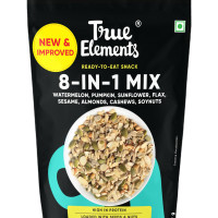 True Elements 8 in 1 Seeds and Nut Mix 250gm - Roasted Seeds | High Protein Snacks | Mix Seeds for Eating | Super seeds mix | Rich in Fibre and Protein | Diet Snacks