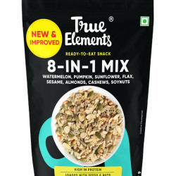 True Elements 8 in 1 Seeds and Nut Mix 250gm - Roasted Seeds | High Protein Snacks | Mix Seeds for Eating | Super seeds mix | Rich in Fibre and Protein | Diet Snacks