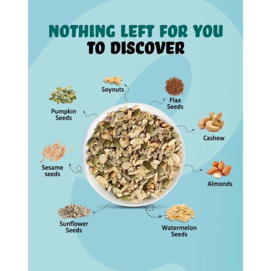 True Elements 8 in 1 Seeds and Nut Mix 250gm - Roasted Seeds | High Protein Snacks | Mix Seeds for Eating | Super seeds mix | Rich in Fibre and Protein | Diet Snacks