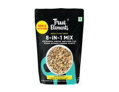 True Elements 8 in 1 Mix Seeds 125g - Seeds for Eating | Diet Snacks | Seed Mix for Eating | Roasted Seed - Watermelon, Pumpkin, Sunflower, Flax, Sesame and Almonds, Cashews, Soynuts