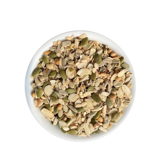 True Elements 8 in 1 Mix Seeds 125g - Seeds for Eating | Diet Snacks | Seed Mix for Eating | Roasted Seed - Watermelon, Pumpkin, Sunflower, Flax, Sesame and Almonds, Cashews, Soynuts