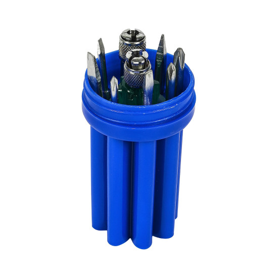 Spartan BS-02 8-in-1 Pc Screw Driver Kit With 3 Flat Blades, 3 Phillips Head, 1 Round Poker Bar, Extension Rod| Multi-purpose Tool Set