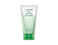 Lakme 9to5 Matte Moist Clay Facewash, Green Tea, Kaolin and Bentonite Clay, Removes Excess Oil, Cleansed, Refreshed Matte Looking Skin, 100g