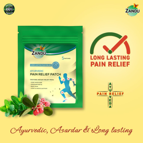 Zandu Ayurvedic Pain Relief Patch (Pack of 5 Patches) - A Specially Designed Pain Patch for Reducing Joint & Muscular Pain | Helps Provides Relief From Pain Associated with Osteoarthritis & Back Pain