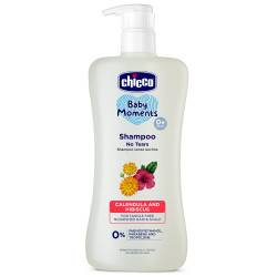 Chicco Baby Moments Shampoo for Tear-Free Bath times, Natural Ingredients, Suitable for baby’s tangle Free, smooth hair, No Phenoxyethanol and Parabens (500ml)