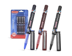 Reynolds TRIMAX RollerBall Pen SET - 5 PENS (3 BLUE 1 BLACK 1 RED)| ROLLER BALL PEN FOR WRITING | PEN FOR STUDENTS & OFFICE STATIONERY | 0.5 mm TIP SIZE