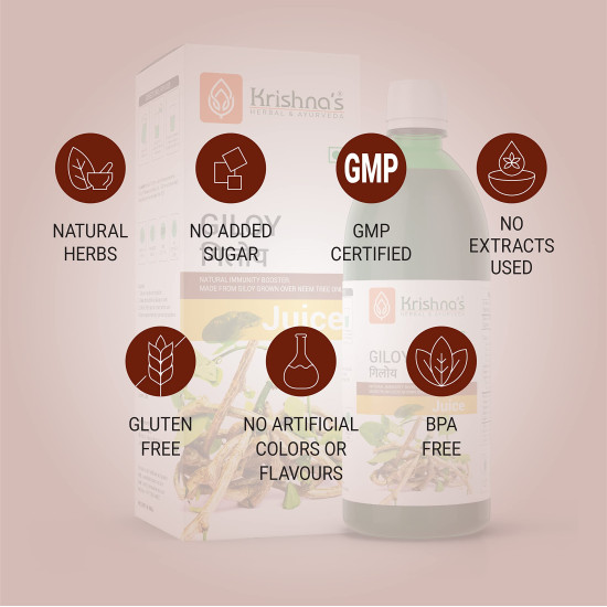 KRISHNA'S HERBAL & AYURVEDA Giloy Juice Immunity Booster - 1000 Ml | Pack Of 1 | Immune Support | Respiratory Health & Gut Health KRISHNA'S HERBAL & AYURVEDA Giloy Juice Immunity Booster - 1000 Ml | Pack Of 1 | Immune Support | Respiratory Health & Gut Health