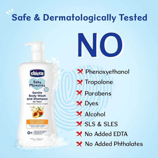 Chicco Baby Moments Gentle Body Wash And Shampoo For Rich Moisturised Skin & Soft Hair 500ml