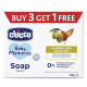 Chicco Baby Moments Soap 125g Buy 3 Get 1 Free For Nourished & Moisturised Skin With Natural Care of Almond & Olive Oil