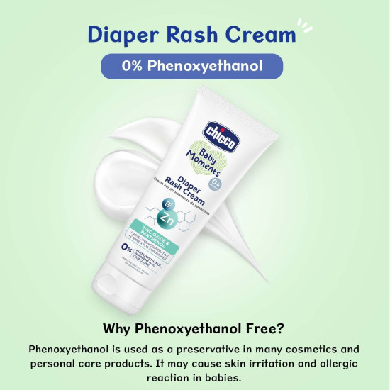 Chicco Baby Moments Diaper Rash Cream, New Advanced Triple Protection Skin Shield Formula with Natural Ingredients to Prevent Rashes & Irritation, No Phenoxyethanol & Parabens (100g)