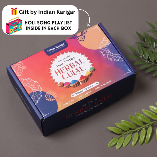 Indian Karigar Starch Holi Gulal for Holi Colour 480g 6 Flavor × 80g Herbal Gulal Organic Holi Colours for Family Non Toxic Holi Color Organic Skin Safe Holi Colors Holi Gifts Pack of 6 Multicolor