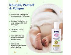 Chicco Baby Moments Massage Oil, New Advanced Non-sticky & Moisturizing Formula with Natural Ingredients to Prevent Dryness, Suitable for Baby’s Skin, Hair & Scalp, No Phenoxyethanol & Parabens (100ml)