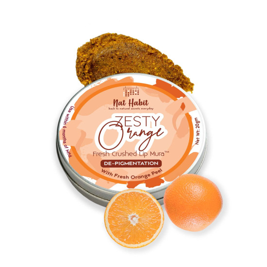Nat Habit Lip Scrub, Zesty Orange – Mask for Lightening, Pigmentation, Discoloration & Dark Care with Vitamin C, Free from Chemicals & Preservatives (12 gm) Nat Habit Lip Scrub, Zesty Orange – Mask for Lightening, Pigmentation, Discoloration & Dark Care with Vitamin C, Free from Chemicals & Preservatives (12 gm)