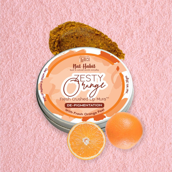 Nat Habit Lip Scrub, Zesty Orange – Mask for Lightening, Pigmentation, Discoloration & Dark Care with Vitamin C, Free from Chemicals & Preservatives (12 gm) Nat Habit Lip Scrub, Zesty Orange – Mask for Lightening, Pigmentation, Discoloration & Dark Care with Vitamin C, Free from Chemicals & Preservatives (12 gm)