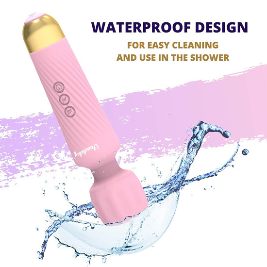 Vandelay Full Body Massager for Women & Men, Rechargeable Wireless Massager Machine for Pain Relief, Handheld Massager with Medical Grade Silicone, 8 Speeds, 20 Modes– Pink