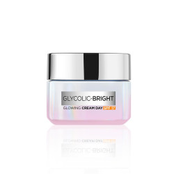 L'Oreal Paris Glycolic Bright Day Cream with SPF 17, 50ml |Skin Brightening Cream with Glycolic Acid that Visbily Minimizes Spots & Reveals Even Toned Skin
