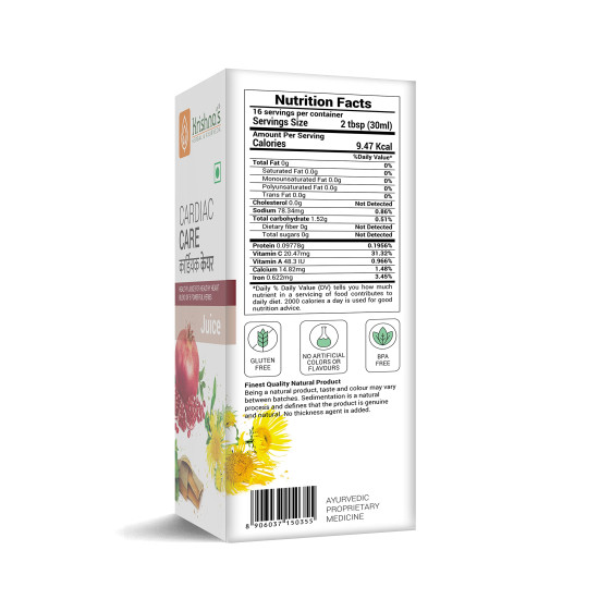 KRISHNA's HERBAL & AYURVEDA Cardiac Care Juice - 1000 Ml | Ayurvedic Heart Care Expert | Healthy Heart Cardiac Wellness | Enriched With Arjuna Chaal, Kutki, Amla, Anardana & Pushkar Mool