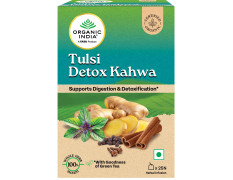 ORGANIC INDIA Tulsi Detox Kahwa 25 IB || Cleanse & Cold Relief || Improve Digestion & Detoxification || Tulsi Tea - 25 Tea Bags