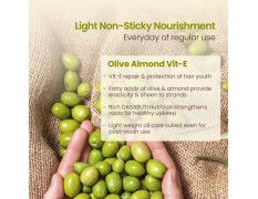 Nat Habit Olive Almond Light Hair Oil With Vitamin E for Women & Men, All Hair & Scalp Types, No Paraffin, Mineral Oil, Preservatives & Chemicals, 100ml