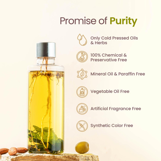 Nat Habit Olive Almond Light Hair Oil With Vitamin E For Men & Women, All Hair & Scalp Types, No Paraffin, Mineral Oil, Preservatives & Chemicals, 200ml