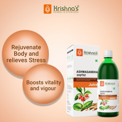 Krishna's Ashvagandha Juice 1L | Ayurvedic Ashwagandha Juice to Reduce Stress & Anxiety Naturally | Boosts Energy Levels | Sugar Free | GMP Certified (1000 ml)