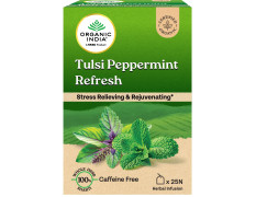 ORGANIC INDIA Tulsi Peppermint Refresh 25 Tea Bags || Stress Relieving & Rejuvenating || Feeling Refreshed || Tulsi Tea - 25 Tea Bags
