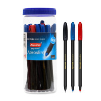 Reynolds AEROSLIM Ball Pen SET - 25 PENS (15 BLUE, 5 Black, 5 Red) | PENS WITH COMFORTABLE GRIP |BALL PENS FOR WRITING | PEN FOR STUDENTS & OFFICE STATIONERY | 0.7 mm TIP SIZE