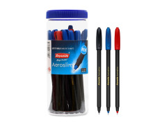Reynolds AEROSLIM Ball Pen SET - 25 PENS (15 BLUE, 5 Black, 5 Red) | PENS WITH COMFORTABLE GRIP |BALL PENS FOR WRITING | PEN FOR STUDENTS & OFFICE STATIONERY | 0.7 mm TIP SIZE
