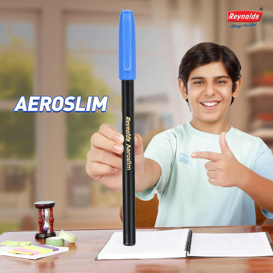 Reynolds AEROSLIM Ball Pen SET - 25 PENS (15 BLUE, 5 Black, 5 Red) | PENS WITH COMFORTABLE GRIP |BALL PENS FOR WRITING | PEN FOR STUDENTS & OFFICE STATIONERY | 0.7 mm TIP SIZE Reynolds AEROSLIM Ball Pen SET - 25 PENS (15 BLUE, 5 Black, 5 Red) | PENS WITH COMFORTABLE GRIP |BALL PENS FOR WRITING | PEN FOR STUDENTS & OFFICE STATIONERY | 0.7 mm TIP SIZE