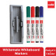 Cello Whitemate Whiteboard Markers | Set Of 4 Markers And 1 Duster | 4 Assorted Ink Colours | Bold Point Marker Pens With Easily Refillable And Erasable Ink | Writes Longer.