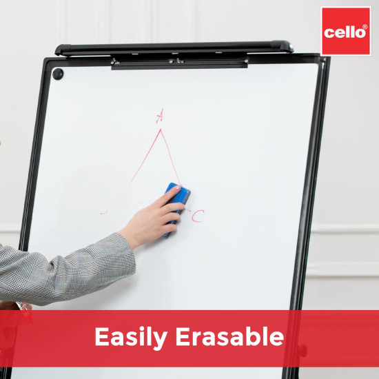 Cello Whitemate Whiteboard Markers | Set Of 4 Markers And 1 Duster | 4 Assorted Ink Colours | Bold Point Marker Pens With Easily Refillable And Erasable Ink | Writes Longer.