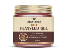 Organic Netra Pure Flaxseed Gel with Vitamin E for Hair and Skin Strengthens and Nourishes Curly Hair and Skin Health Safe for All Skin Types Reduces Fine Lines and Wrinkles 200g