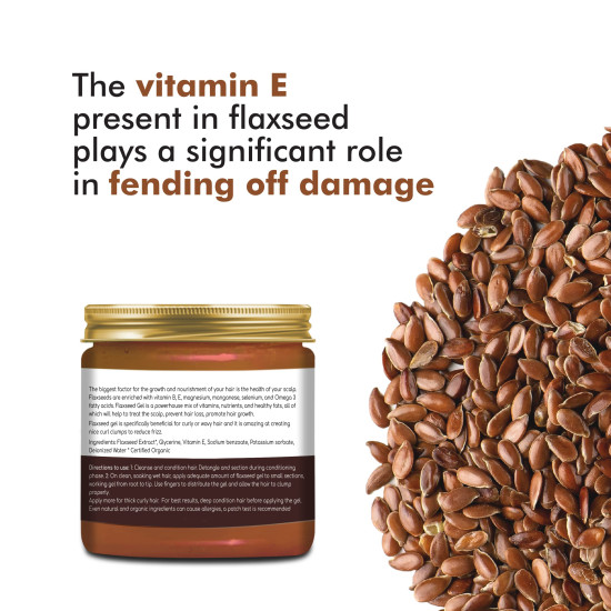 Organic Netra Pure Flaxseed Gel with Vitamin E for Hair and Skin Strengthens and Nourishes Curly Hair and Skin Health Safe for All Skin Types Reduces Fine Lines and Wrinkles 200g