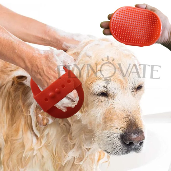 Flynovate Self Cleaning Dog Comb & Cat Comb - Pet Hair Remover Grooming Comb with Switch & PAIN - FREE Slickers | Deshedding Dog Brush & Cat Brush To Gently Massage The Pets with FREE Bath Brush