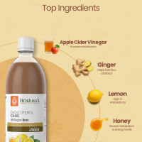 KRISHNA'S HERBAL & AYURVEDA Cholesterol Care Juice - 1000 Ml | Contains Honey With Apple Cider Ginger Garlic, Sugar Free, Helps In Digestion, Made In India