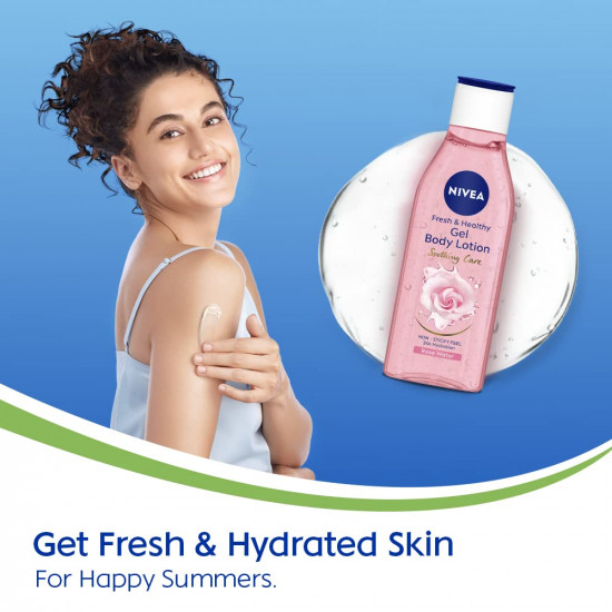 NIVEA Gel Body Lotion 75 ml | Rose | Refreshing Care For 24H Hydration | Non-Sticky | Fast Absorbing for Fresh And Healthy Skin