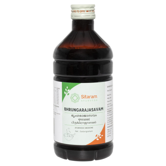 SITARAM Ayurveda Bhringrajasava 450 Ml | Kerala Ayurvedic Bhrungrajasavam For Hair, Liver & Skin Care - Syrup