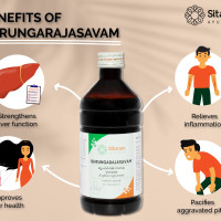 SITARAM Ayurveda Bhringrajasava 450 Ml | Kerala Ayurvedic Bhrungrajasavam For Hair, Liver & Skin Care - Syrup