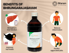 SITARAM Ayurveda Bhringrajasava 450 Ml | Kerala Ayurvedic Bhrungrajasavam For Hair, Liver & Skin Care - Syrup
