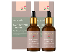 Auravedic Kumkumadi Tailam For Face For Glowing Skin 30 ml Pack of 2 Kumkumadi Oil Dark Spot Corrector Glow Serum For Women Men