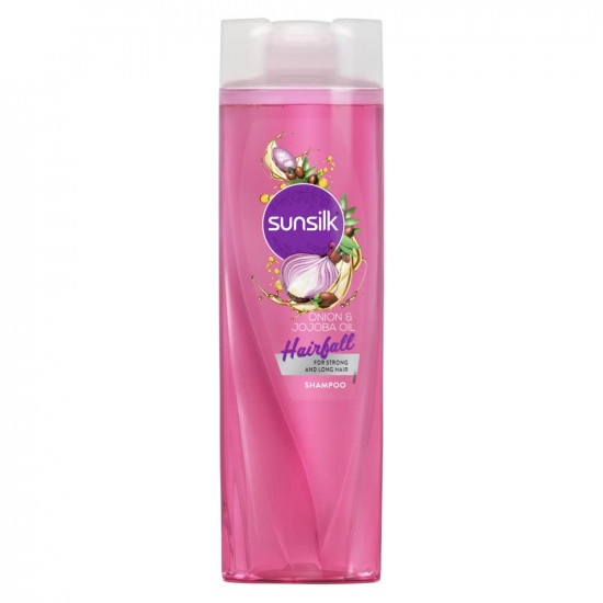 Sunsilk Hairfall Shampoo with Onion & Jojoba Oil, that works best to nourish your long hair, and makes it grow stronger from the first wash, 370ml