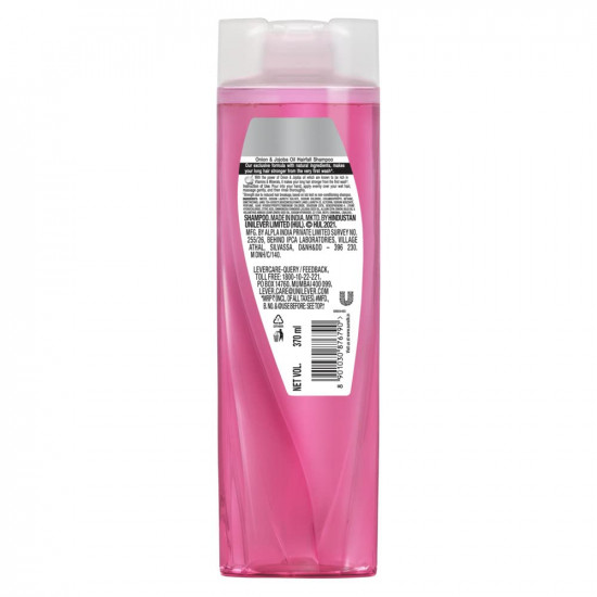 Sunsilk Hairfall Shampoo with Onion & Jojoba Oil, that works best to nourish your long hair, and makes it grow stronger from the first wash, 370ml