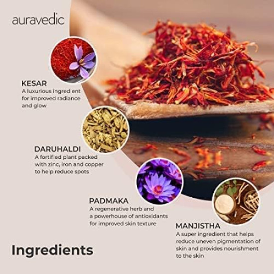 Auravedic Kumkumadi Glow Boosters, Kumkumadi Tailam (30ml) & Face Cream (100gm), Brightening & Hydrating Skincare Combo for Radiant Skin, For Men & Women