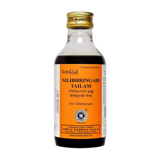 Kottakkal ayurveda® Nilibhringadi Tailam - 200 ml, Enriched With Natural Ingredients, Helps to Improve Quality of Hair