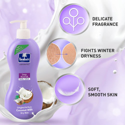 Parachute Advansed Deep Nourish Body Lotion For Dry Skin, 250 ml + 400ml, Pure Coconut Milk With 100% Natural Moisturisers, Suitable For Men & Women