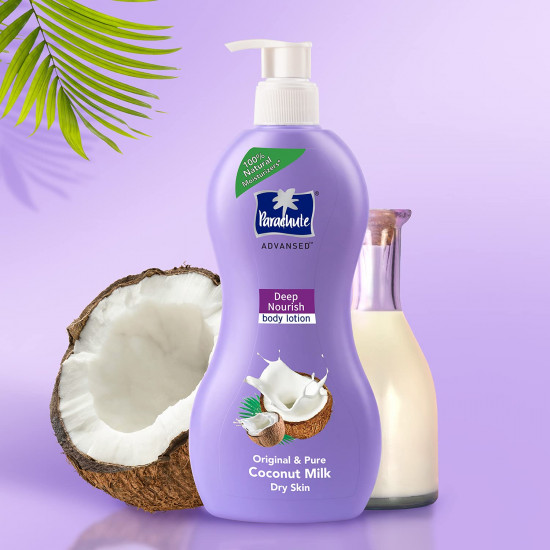Parachute Advansed Deep Nourish Body Lotion For Dry Skin, 250 ml + 400ml, Pure Coconut Milk With 100% Natural Moisturisers, Suitable For Men & Women