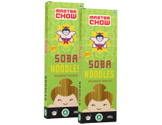 MasterChow Healthy Soba Noodles - Pack of 2 | Made with Buckwheat Flour 70% & Whole Wheat 30% | Serves 4-5 Meals - 600gms